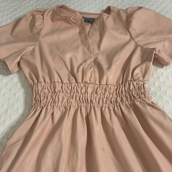 Anthropologie The Somerset Mini Dress faux leather edition blush pink XS - Picture 10 of 13